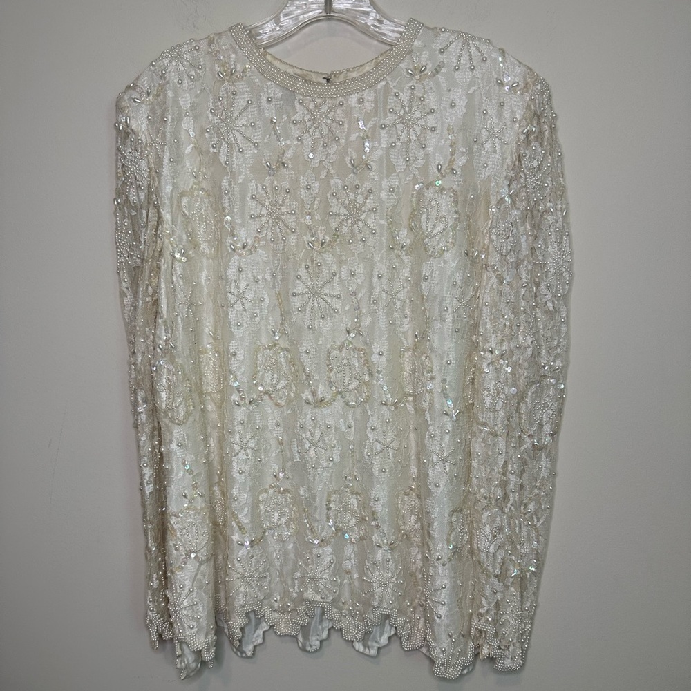 Vintage Beaded Top Size Medium - Picture 6 of 9